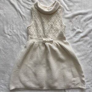 Janie and Jack Cable Knit Sweater Dress Cream Easter Girls Size 6